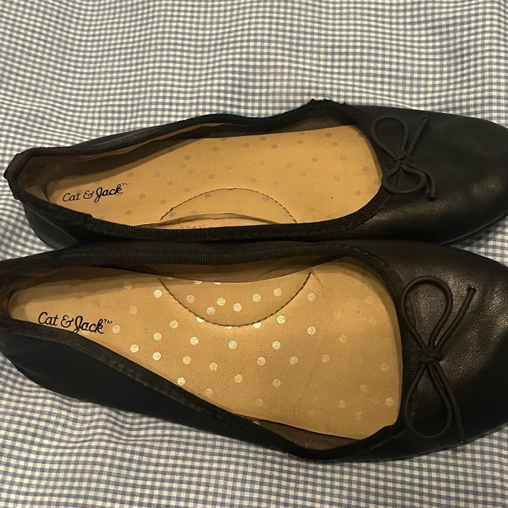 Cat & Jack Black Slip-On Flats with Comfort Insole